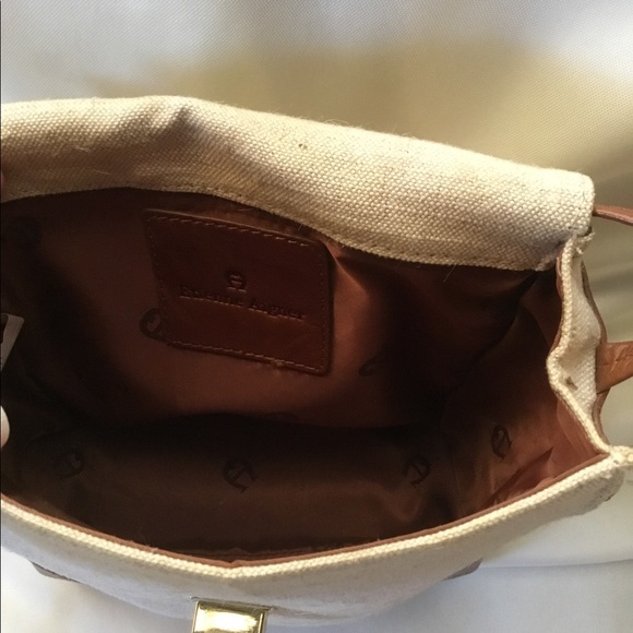 Etienne Aigner Brown and Cream Crossbody Bag - Picture 4 of 8